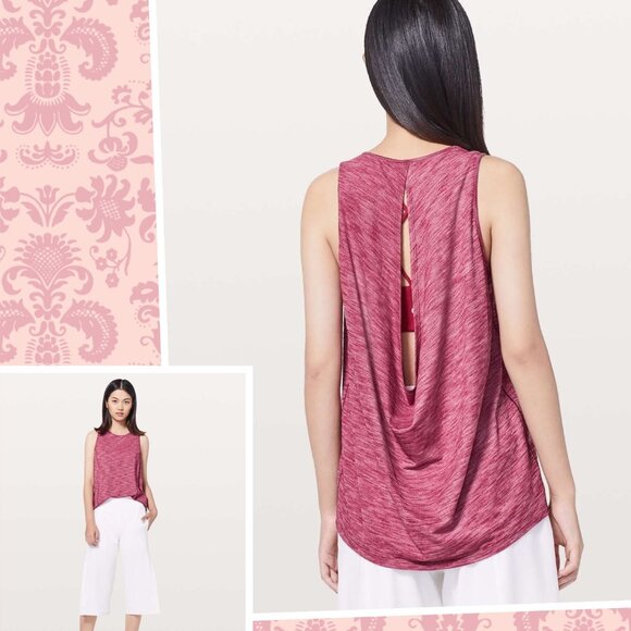 lululemon athletica Tops - NWOT Lululemon Low Key Tank Top*Silver in Heathered Ruby Red (Size 8)